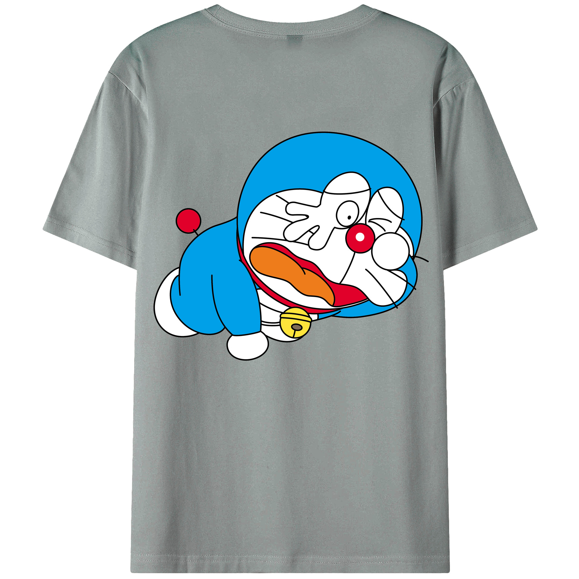 （画像用） ドラえもん Doraemon 綿100％ メンズ半袖Tシャツ（バックプリント） 通気性